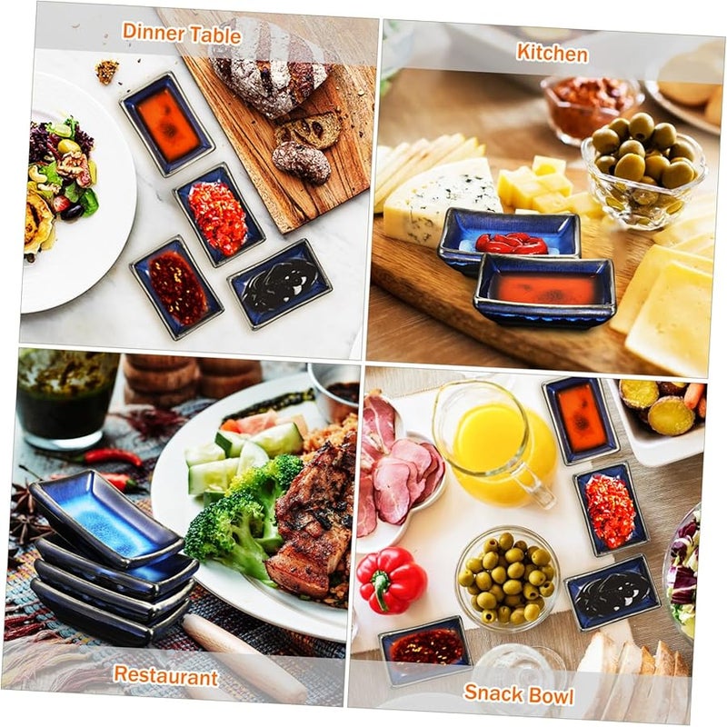 طقم أطباق الصلصة الخزفية على الطريقة اليابانية، مجموعة من 4 أوعية صغيرة للتغميس للبهارات - Image 2